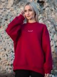 Свитшот женский оверсайз с начесом бордо