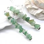 Женская заколка для волос с авантюрином зеленым 6,5*0,8*1,3см