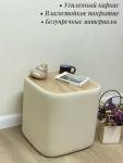 Пуфик дизайнерский белый (шпон дуба)