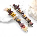 Заколка для волос с натуральной яшмой мукаит 6,5*0,8*1,3см