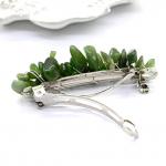 Заколка автомат для волос с нефритом 6*1,5*1,5см