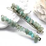 Женская заколка для волос с амазонитом 6,5*0,8*1,3см