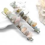 Женская заколка для волос с бериллом 6,5*0,8*1,3см