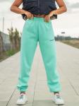 Брюки джоггеры женские мятные с начесом