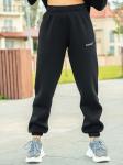 Брюки джоггеры женские черные с начесом