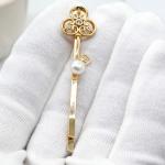 Заколка для волос с жемчугом 15*64мм