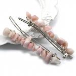 Женская заколка для волос с опалом розовым 6,5*0,8*1,3см