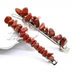 Заколка для волос с натуральной красной яшмой 6,5*0,8*1,3см