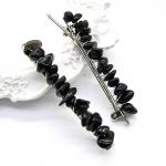 Женская заколка для волос с обсидианом 6,5*0,8*1,3см