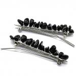 Женская заколка для волос с обсидианом 6,5*0,8*1,3см