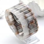 Браслет из Агата кружевного сегмент 40*9мм, 125,6г