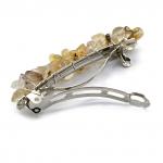 Заколка автомат для волос с рутиловым кварцем (волосатик золотой) 6*1,5*1,5см