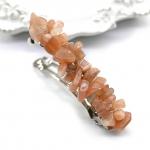 Заколка для волос с беломоритом 6*1,5*1,5см