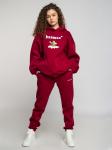 Брюки джоггеры женские бордовые с начесом