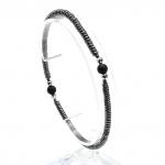 Браслет из гематита с шунгитом шарик 6мм,