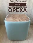 Пуфик дизайнерский  зеленый (шпон ореха)