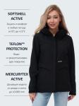 Ветровка спортивная женская с капюшоном softshell черного цвета 9566Ch