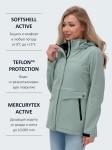 Ветровка спортивная женская с капюшоном softshell бирюзового цвета 9566Br