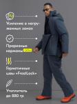 Горнолыжный костюм анорак мужской зимний темно-серого цвета 389TC