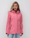 Ветровка спортивная женская с капюшоном softshell розового цвета 9566R