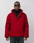 Горнолыжная куртка мужская зимняя красного цвета 7617Kr