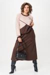 Платье Aira Style 24129/1 пудра+коричневый