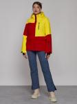 Горнолыжная куртка женская зимняя желтого цвета 2302-1J