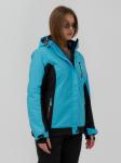 Горнолыжная куртка женская зимняя синего цвета 027S