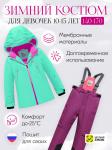 Горнолыжный костюм зимний для девочки бирюзового цвета 9420Br
