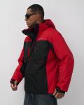 Горнолыжная куртка мужская зимняя красного цвета 7616Kr