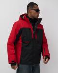 Горнолыжная куртка мужская зимняя красного цвета 7616Kr