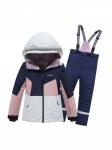 Горнолыжный костюм зимний для девочки серого цвета 9518Sr