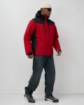 Горнолыжная куртка мужская зимняя красного цвета 7611Kr