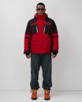 Горнолыжная куртка мужская зимняя красного цвета 7613Kr