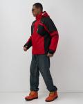 Горнолыжная куртка мужская зимняя красного цвета 7613Kr