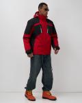 Горнолыжная куртка мужская зимняя красного цвета 7613Kr