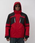 Горнолыжная куртка мужская зимняя красного цвета 7613Kr