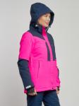 Горнолыжная куртка женская зимняя розового цвета 33307R