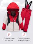Горнолыжный костюм зимний для девочки красного цвета 9424Kr