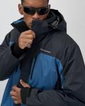 Горнолыжная куртка мужская зимняя синего цвета 7612S