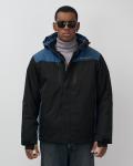 Горнолыжная куртка мужская зимняя черного цвета 7611Ch