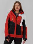 Горнолыжная куртка женская зимняя красного цвета 7081Kr