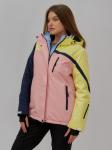 Горнолыжная куртка женская зимняя персикового цвета 16_1P