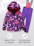 Горнолыжный костюм зимний для девочки фиолетового цвета 9436F