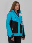 Горнолыжная куртка женская зимняя синего цвета 7081S