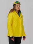 Горнолыжная куртка женская зимняя желтого цвета 7015_1J