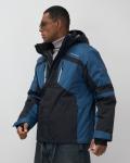 Горнолыжная куртка мужская зимняя темно-синего цвета 7613TS