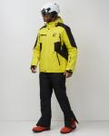Горнолыжный костюм мужской зимний желтого цвета 02381J