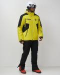 Горнолыжный костюм мужской зимний желтого цвета 02381J