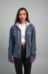 Женская джинсовая куртка с капюшоном Happyfox